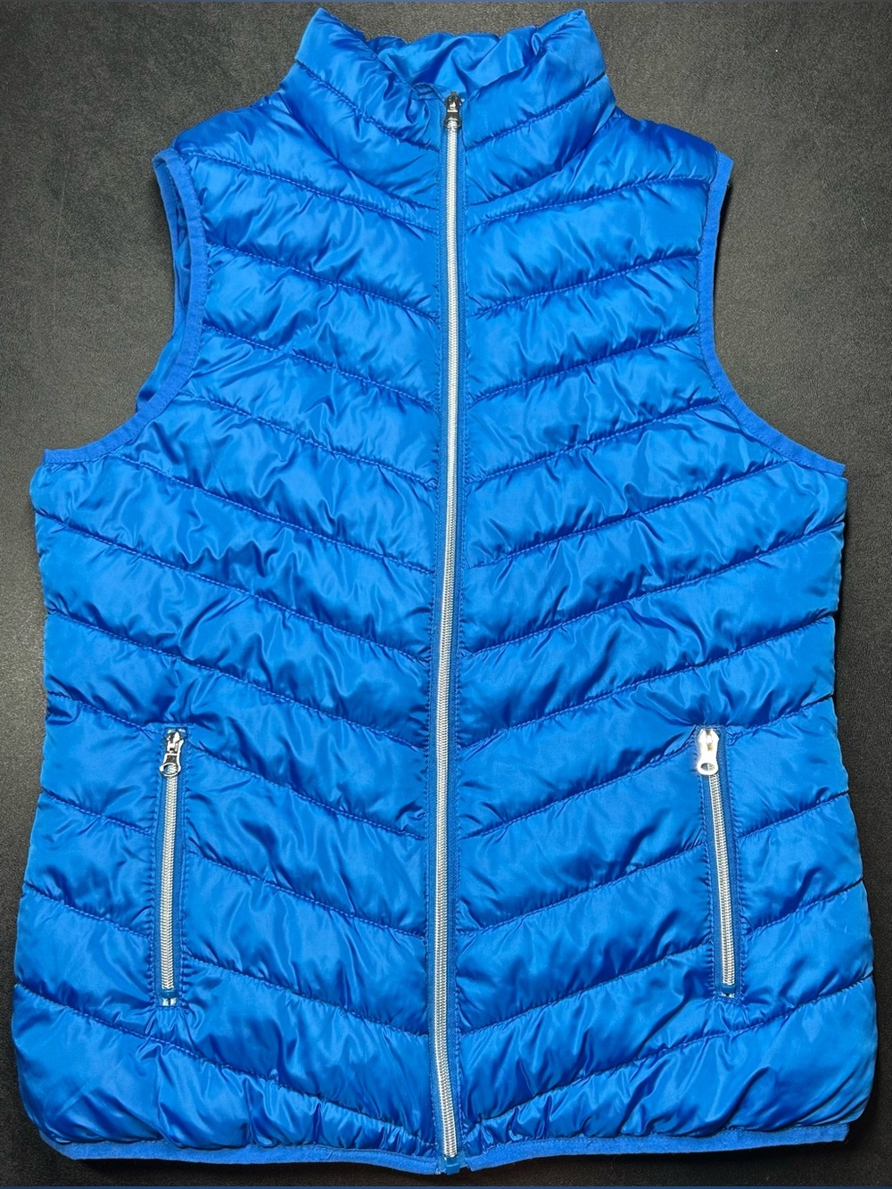 Big Chill Women’s Size M Blue Quilted Full Zip Sleeveless Vest